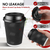360x Triple Wall Paper Coffee Cups w/Lids (12oz) Disposable Takeaway Bulk in Black