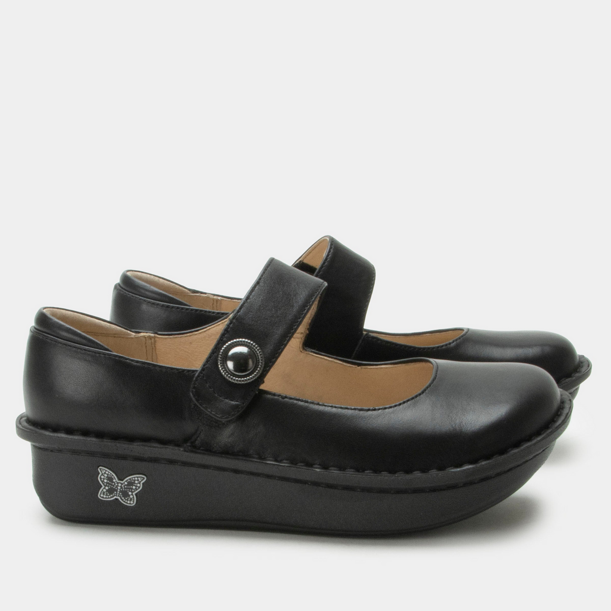 ALEGRIA Paloma Nursing Shoes Slip On Womens Work Working Hospitality - Black Nappa