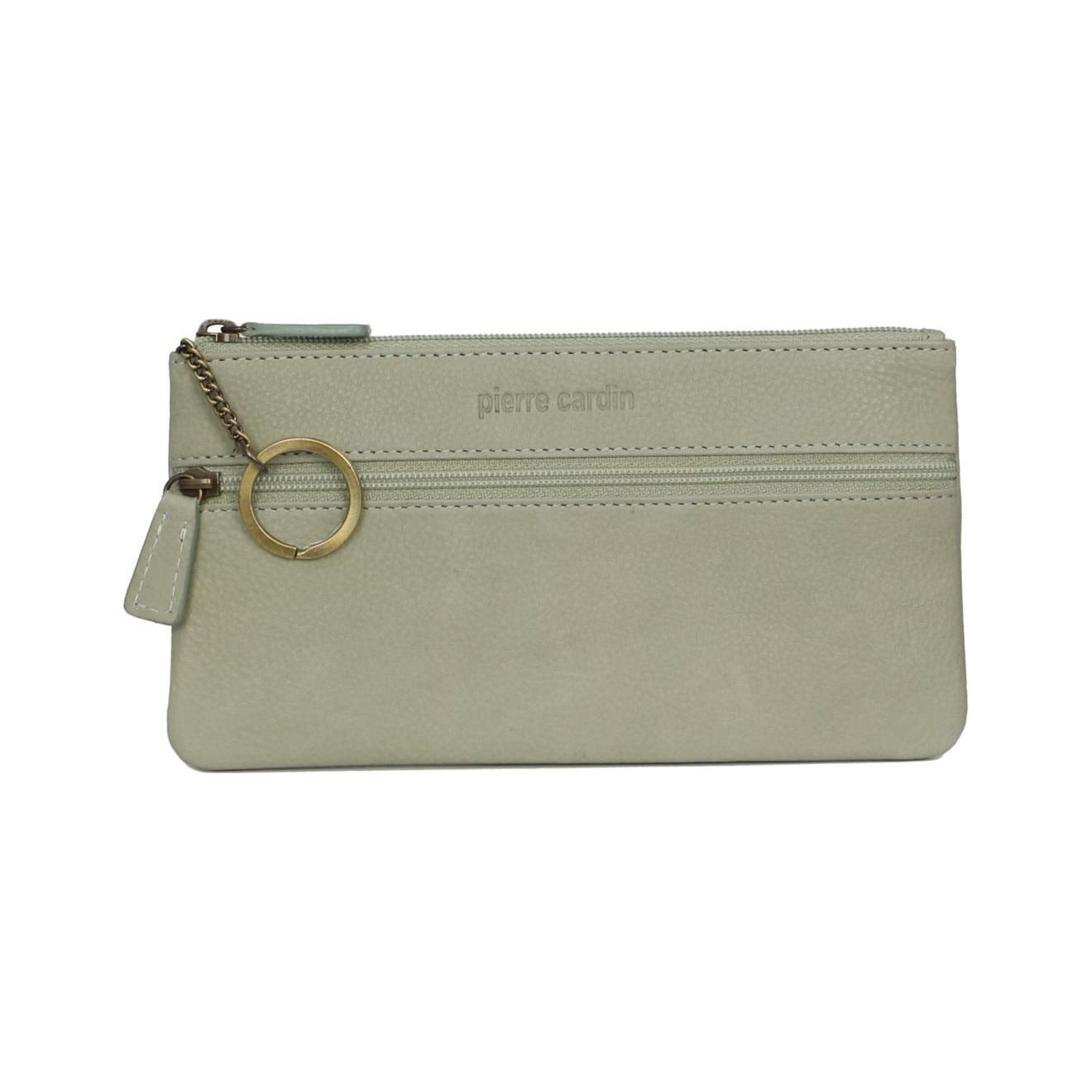 Pierre Cardin Ladies Women Genuine Soft Leather Italian Wallet Case - Green