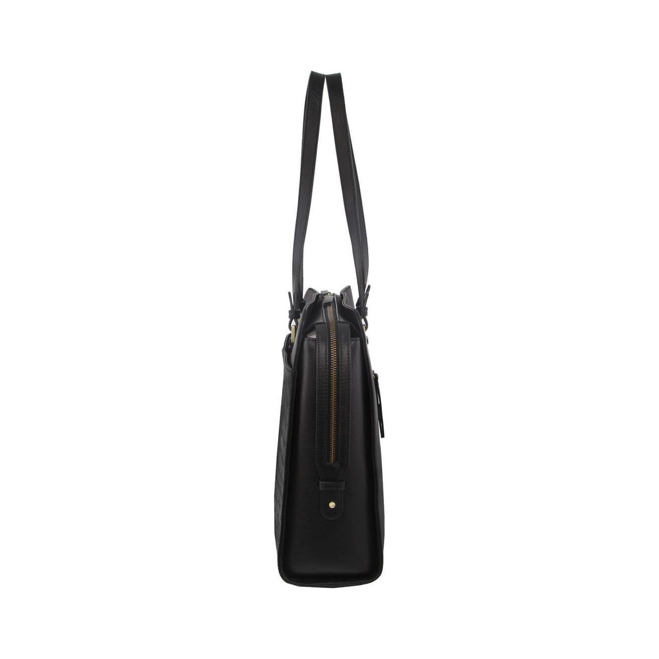 Pierre Cardin Unisex Croc-Embossed Leather Business Computer Bag - Black