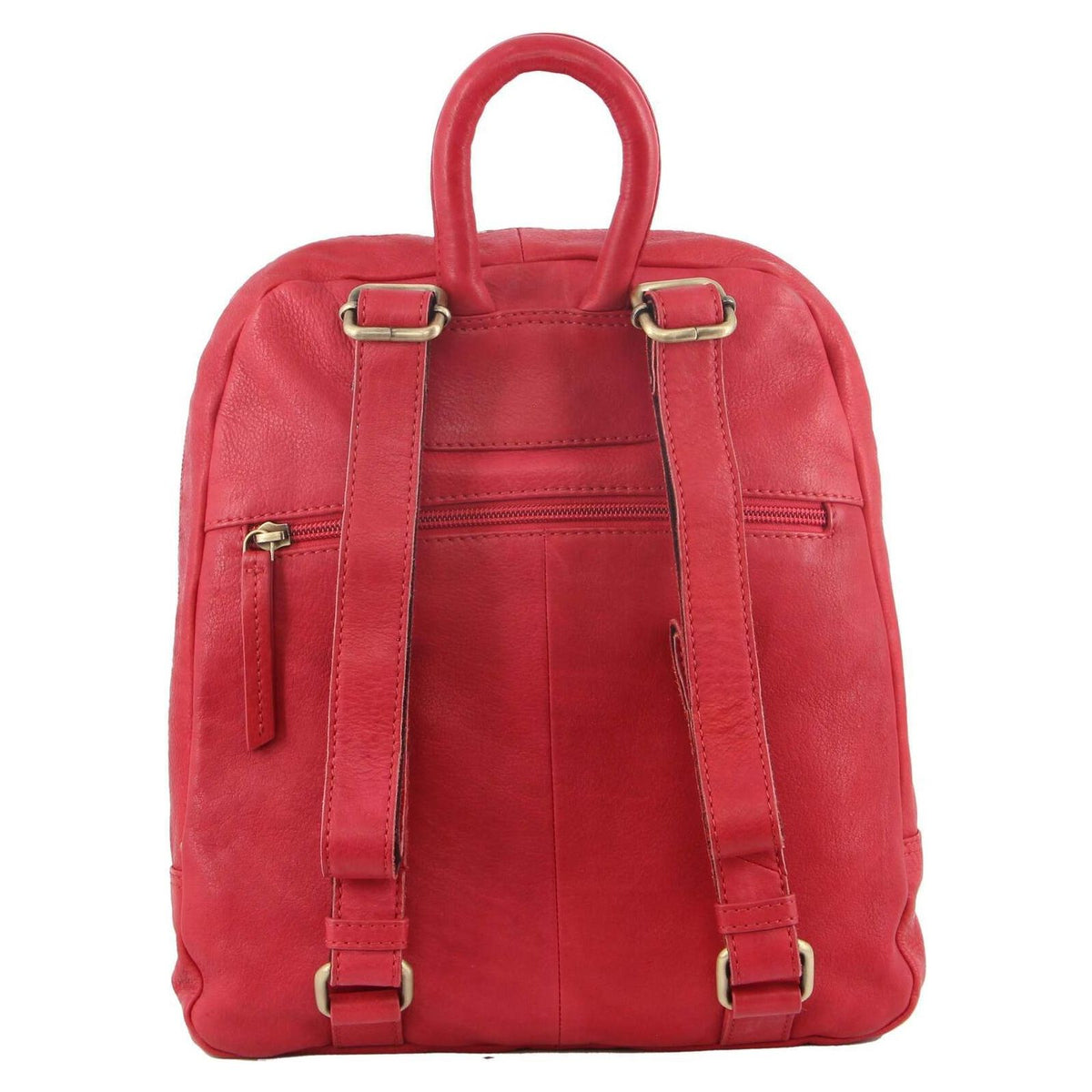 3PC Set Pierre Cardin Womens Woven Leather Cross-Body Bags + Backpack - Red