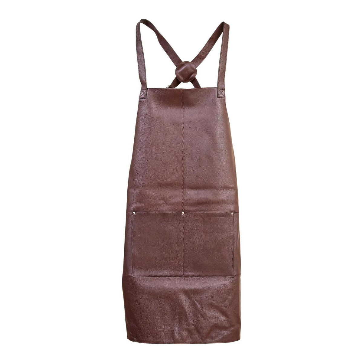 Pierre Cardin Professional Leather Apron Butcher Woodwork Hairdressing Barber Chef - Brown