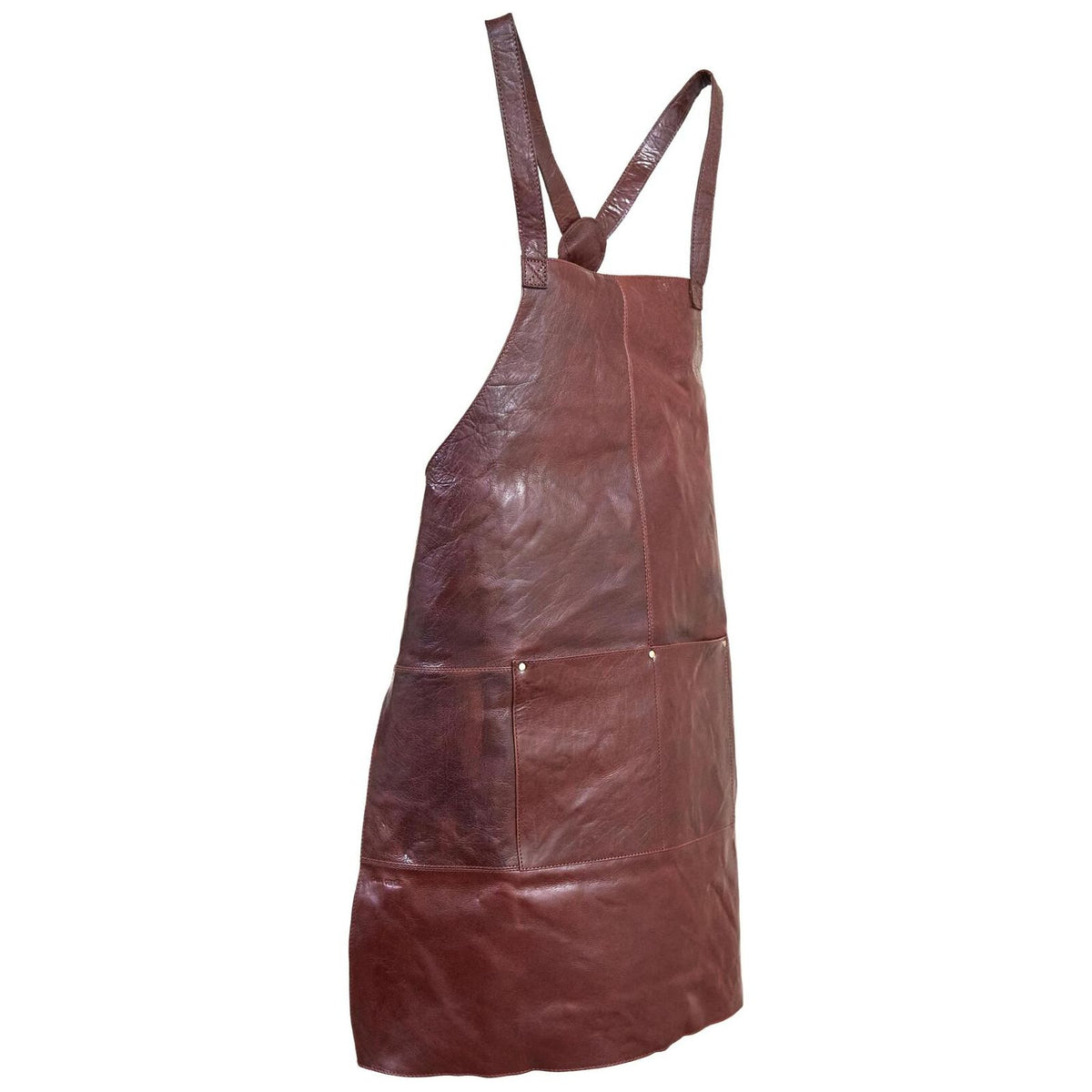 Pierre Cardin Professional Leather Apron Butcher Woodwork Hairdressing Barber Chef - Chestnut