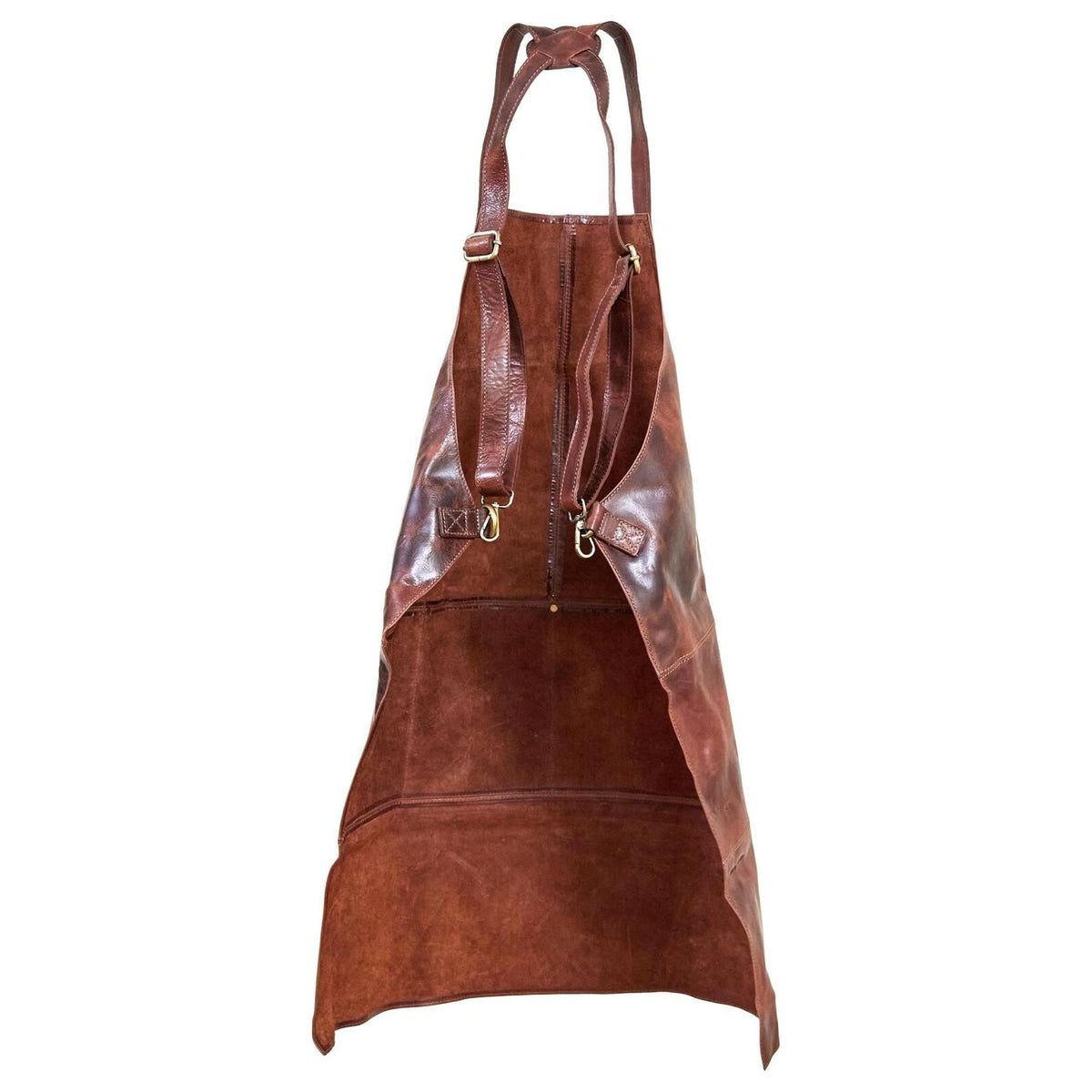 Pierre Cardin Professional Leather Apron Butcher Woodwork Hairdressing Barber Chef - Cognac
