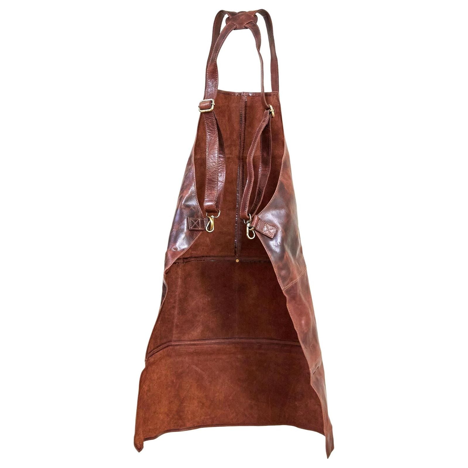 Pierre Cardin Professional Leather Apron Butcher Woodwork Hairdressing Barber Chef - Cognac