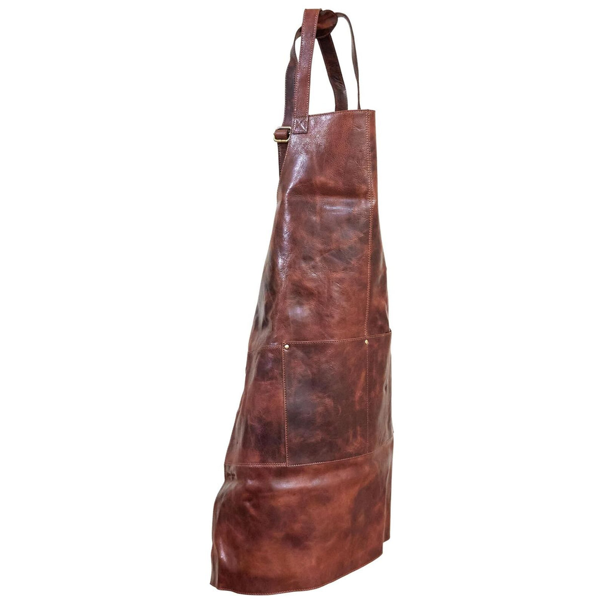 Pierre Cardin Professional Leather Apron Butcher Woodwork Hairdressing Barber Chef - Cognac