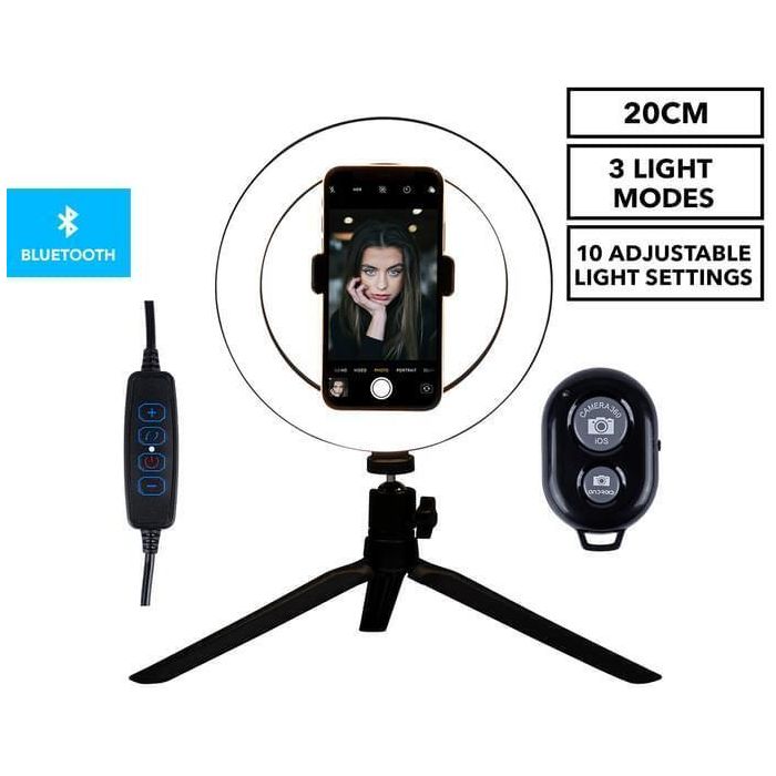 20cm LED Selfie Ring Light with Stand and Phone Holder Circle Lightning