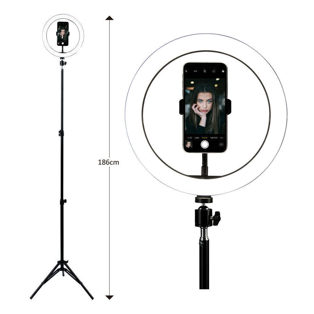 LED Selfie Ring Light with Tripod Stand &amp; Cell Phone Holder for Live Stream/Makeup