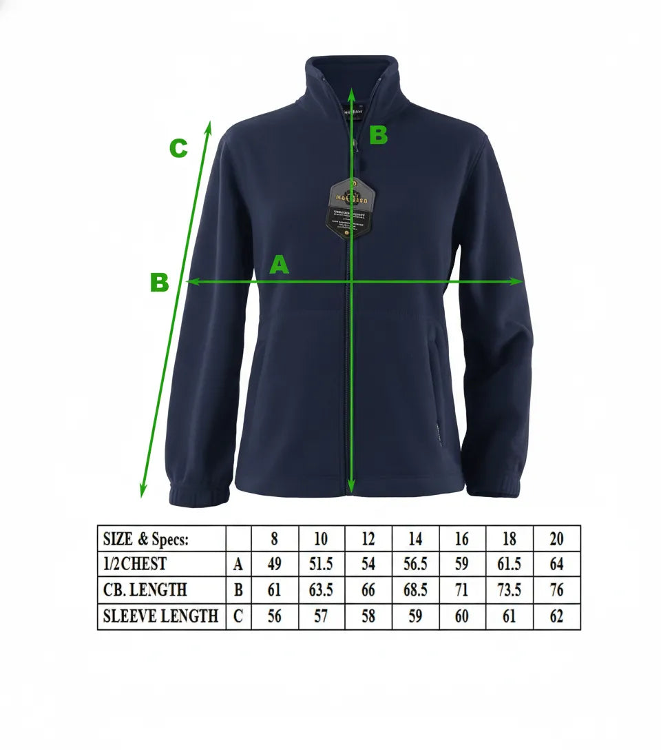 Womens Polar Fleece Full Zip Jumper Jacket Winter Warm in Navy Blue