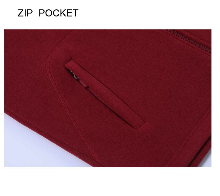 Womens Polar Fleece Full Zip Jumper Jacket Winter Warm in Burgundy