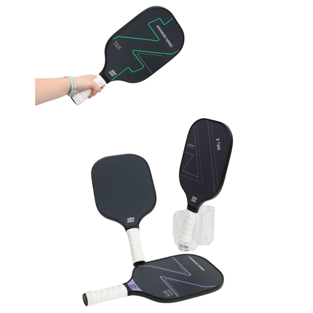 4x Graphite Carbon Fiber Pickleball Paddles Pickle Ball Racket Racquet Bulk