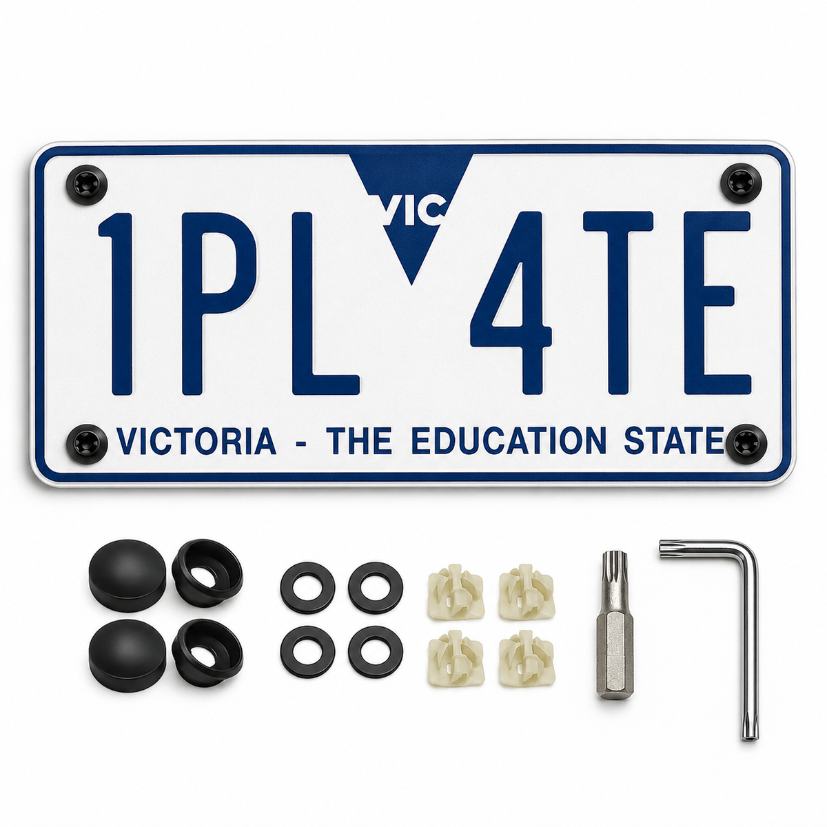 Anti Theft License Number Plate Screws Kit Rustproof Stainless Steel Car Tag Plate - Black Matte