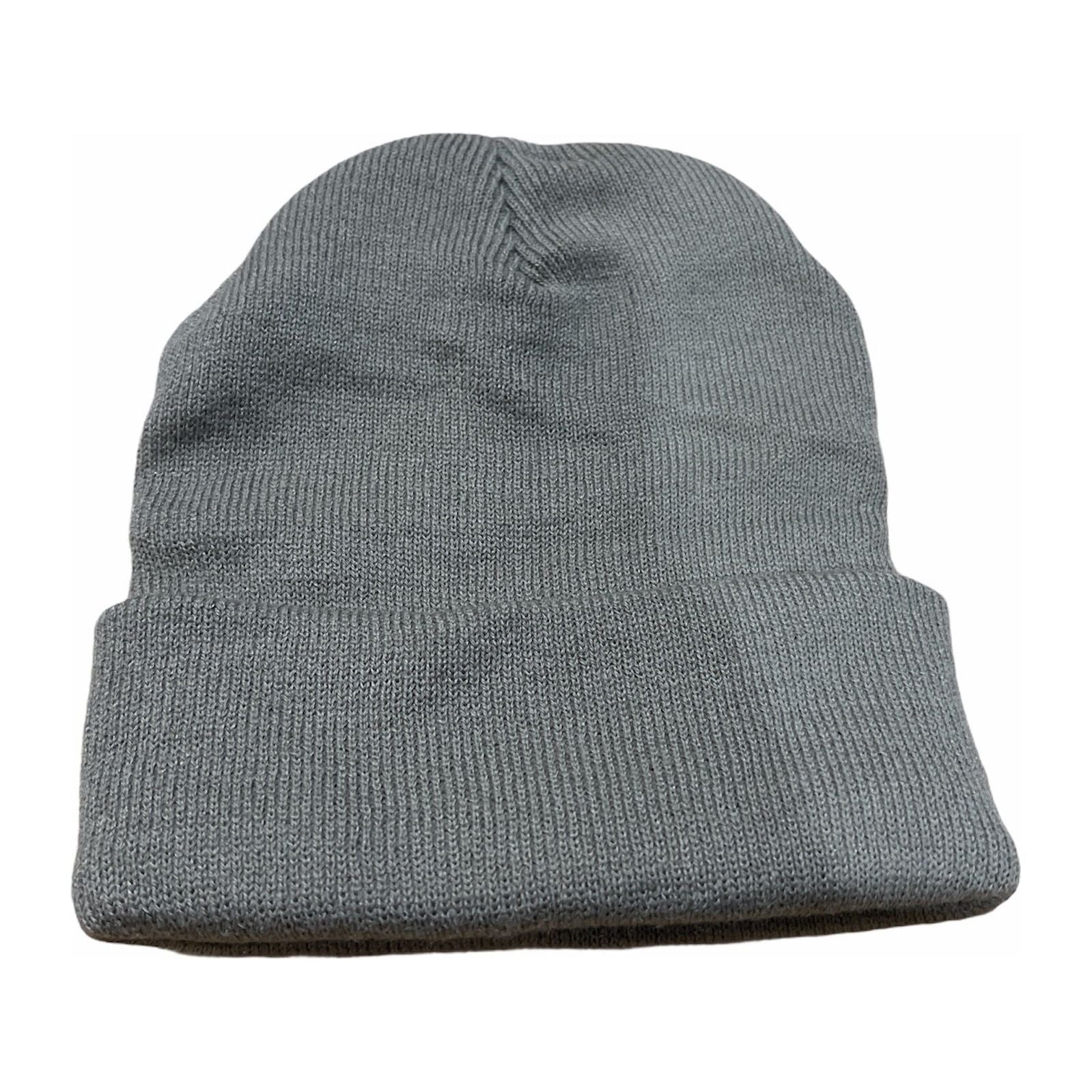 PLAIN BEANIE Unisex Mens Womens Winter Warm Hat Ski Cap Knit One Size - Grey