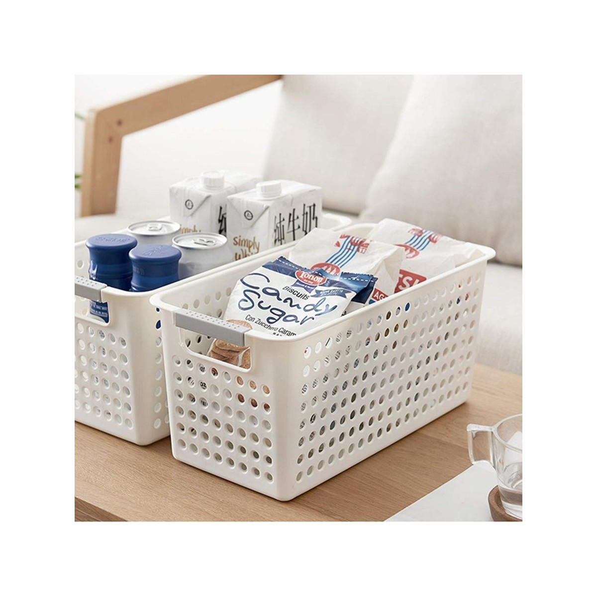 36x Premium Plastic Storage Basket Bulk w/ Grip Handles 29*13.5*12.5cm