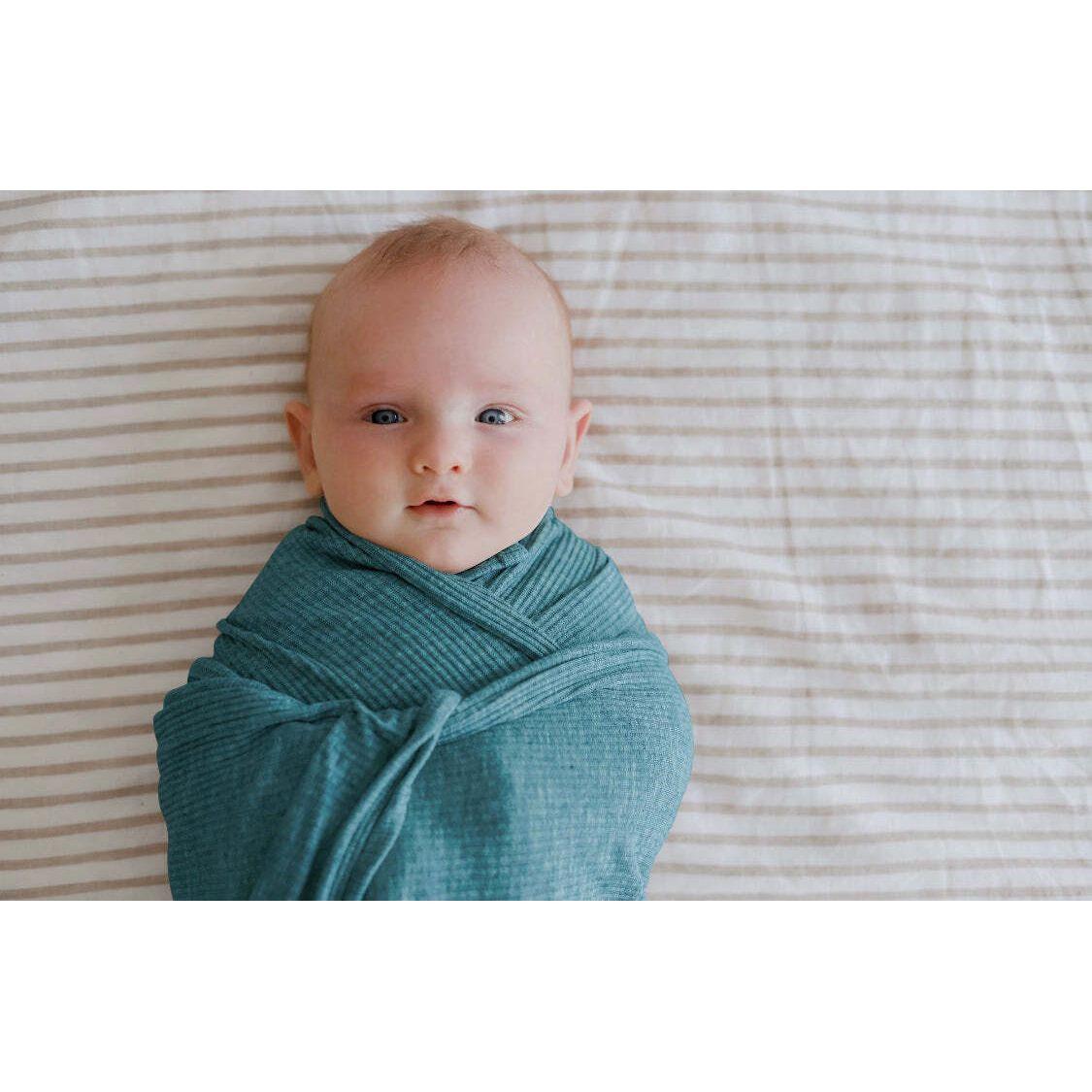 Ponchik Babies + Kids - Ribbed Swaddle Jersey Wrap - Jewel