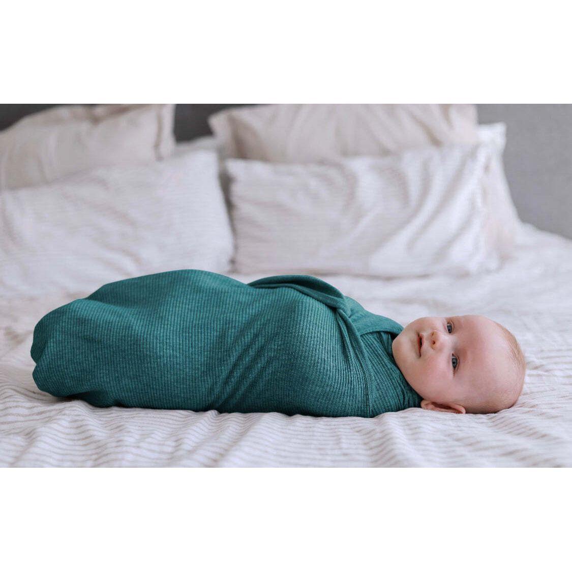 Ponchik Babies + Kids - Ribbed Swaddle Jersey Wrap - Jewel