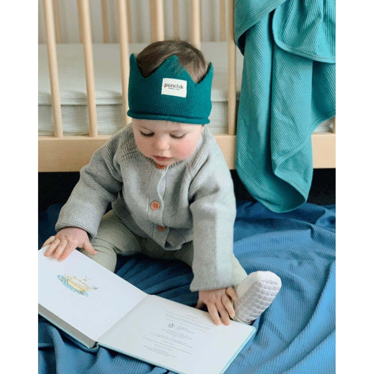 Ponchik Babies + Kids - Ribbed Swaddle Jersey Wrap - Jewel