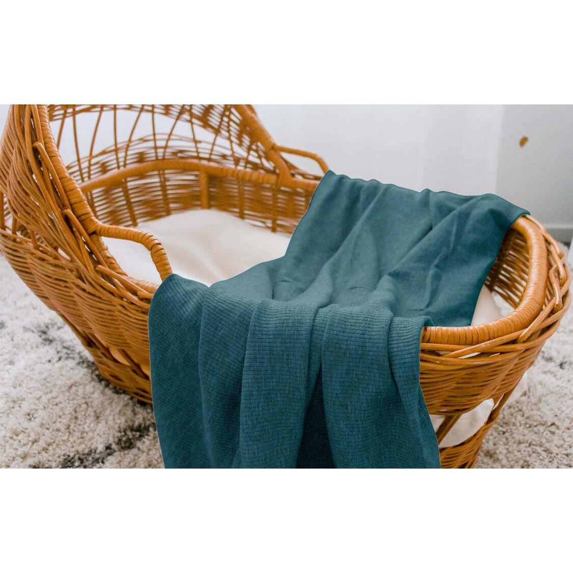 Ponchik Babies + Kids - Ribbed Swaddle Jersey Wrap - Jewel