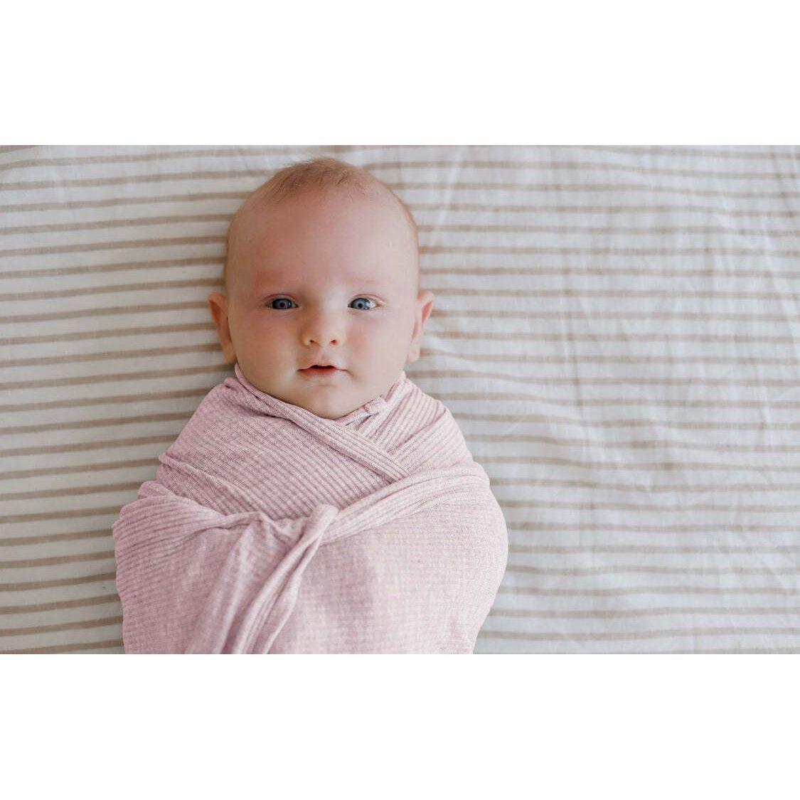 Ponchik Babies + Kids - Ribbed Swaddle Jersey Wrap - Love