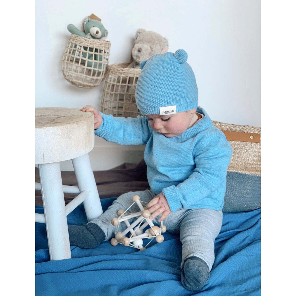 Ponchik Babies + Kids - Ribbed Swaddle Jersey Wrap - Ribbon