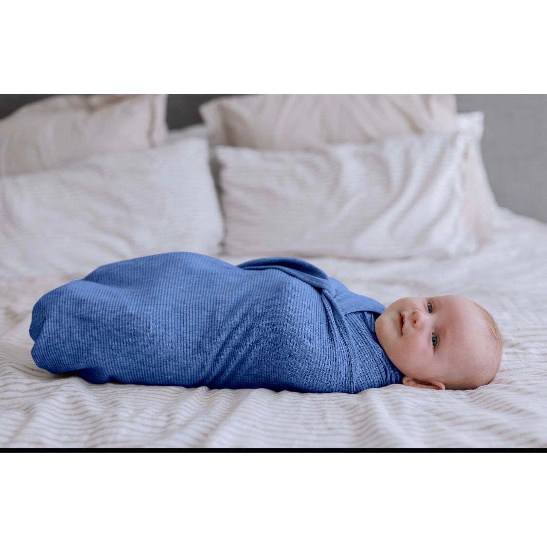 Ponchik Babies + Kids - Ribbed Swaddle Jersey Wrap - Ribbon