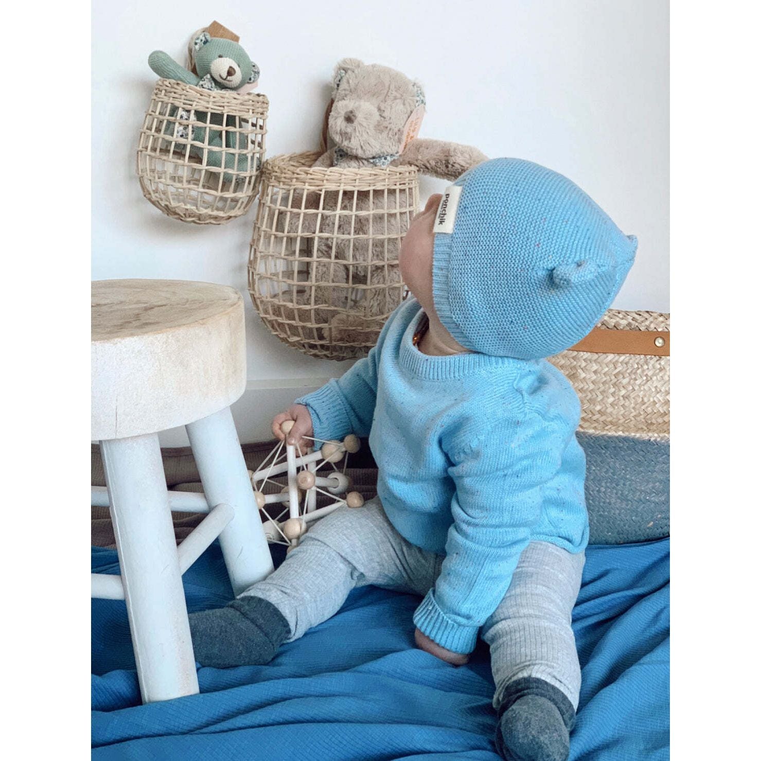 Ponchik Babies + Kids - Ribbed Swaddle Jersey Wrap - Ribbon