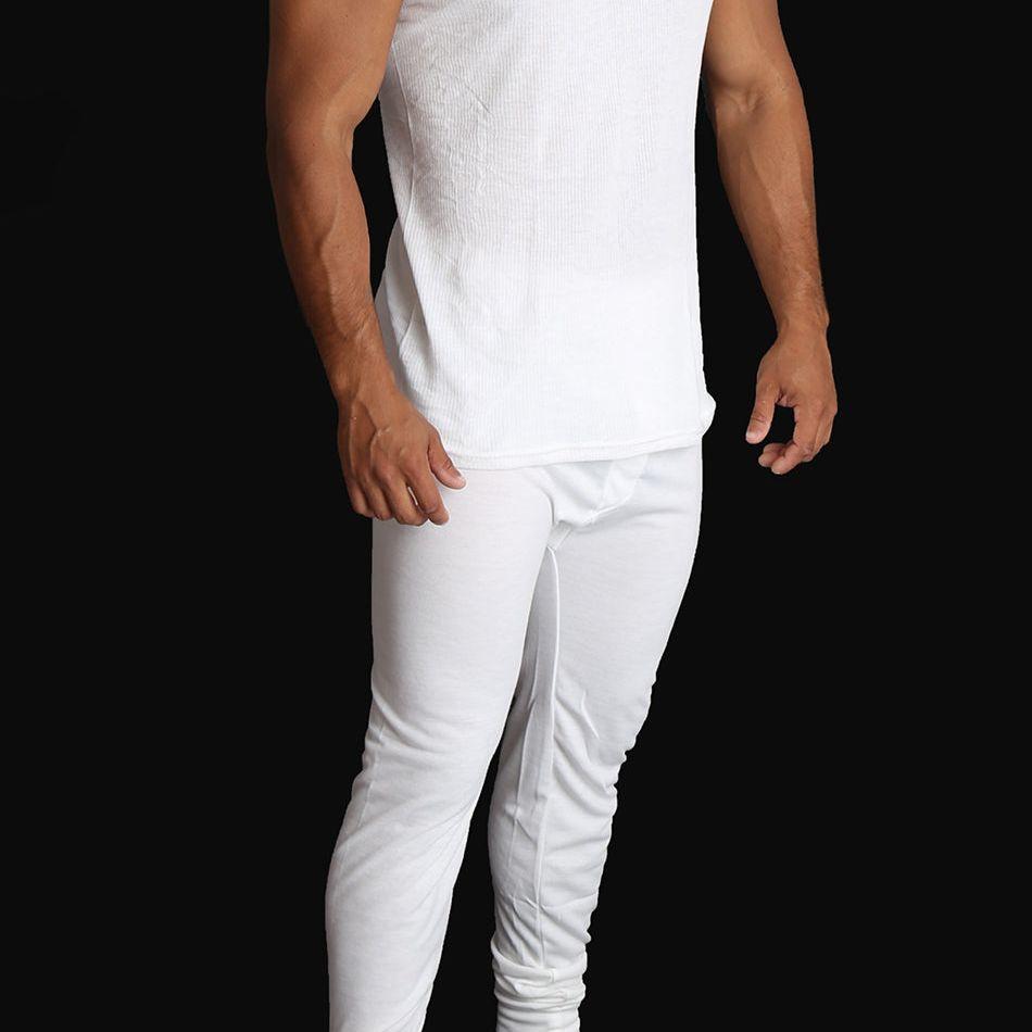 Mens THERMAL Merino Wool Blend Singlet Top Sleeveless Warm Underwear - Natural - Large