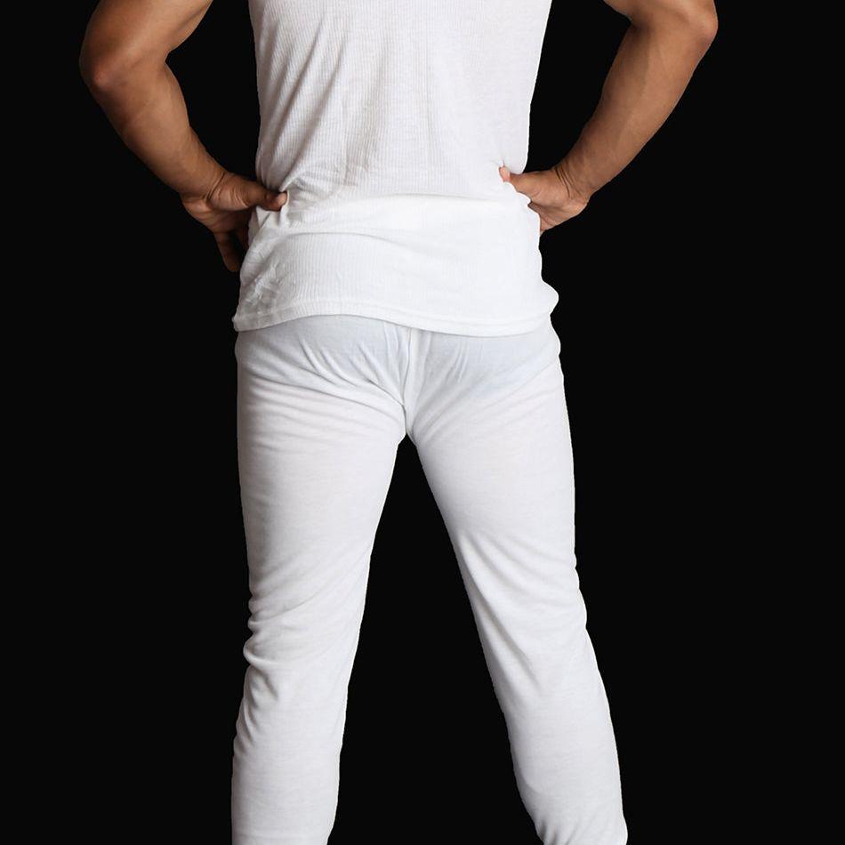 Mens THERMAL Merino Wool Blend Singlet Top Sleeveless Warm Underwear - Natural - Medium
