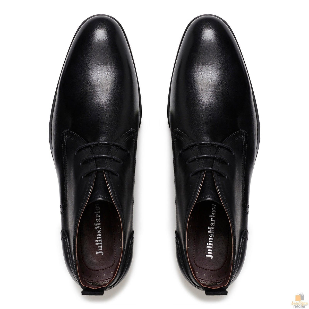 JULIUS MARLOW SPIKE Leather Boots Dress Work Formal Business Shoes Chukka - Black