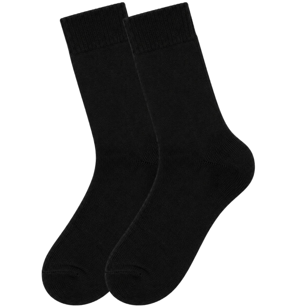 Merino Wool Mens Thermal Diabetic Socks Loose Top Circulation 12 Pairs - Black