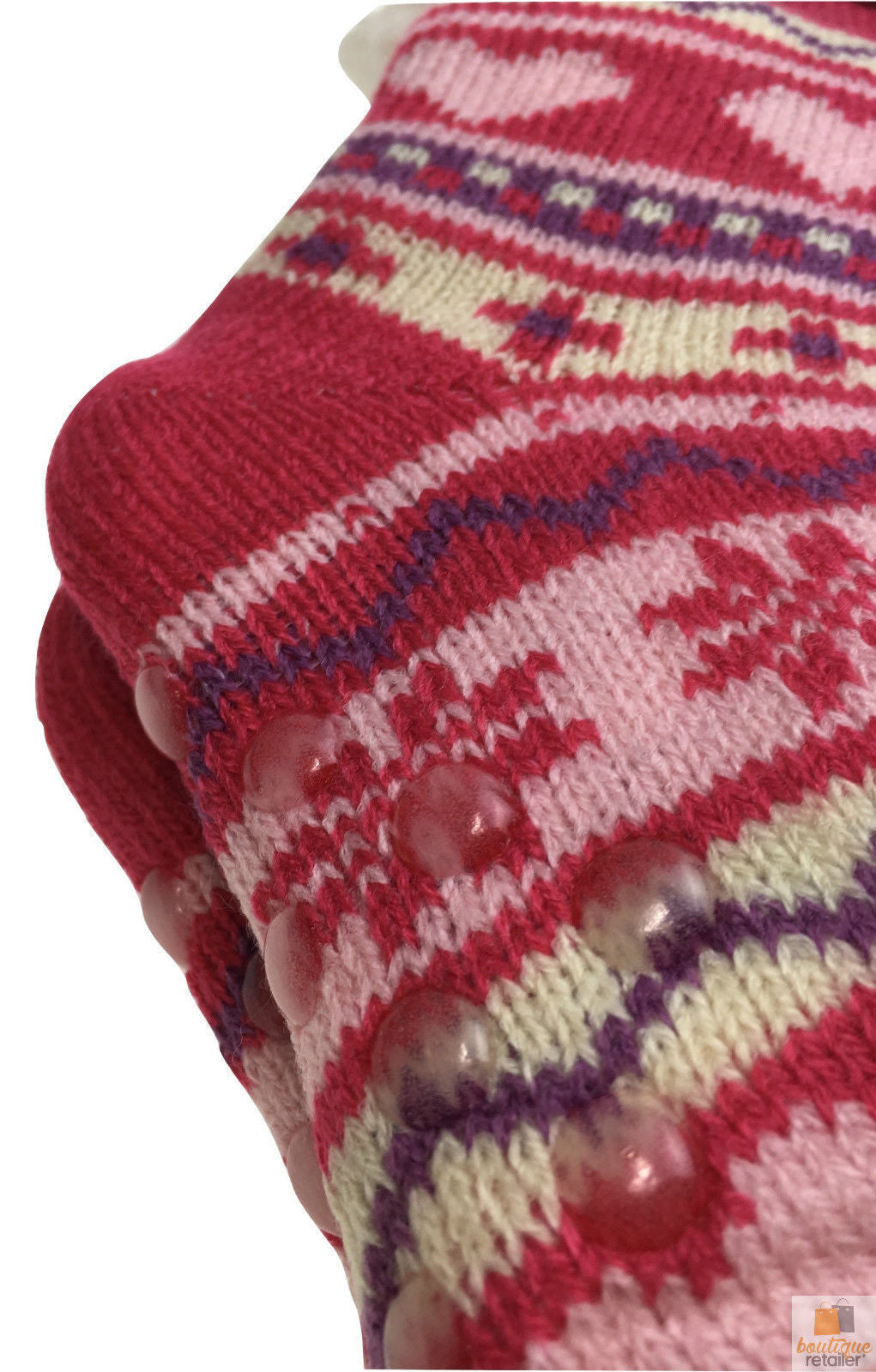 1 Pair KIDS Thick Fur Bed Socks Boys Girls Soft Work Fluffy Slippers Non Slip - 2-8 Years Old