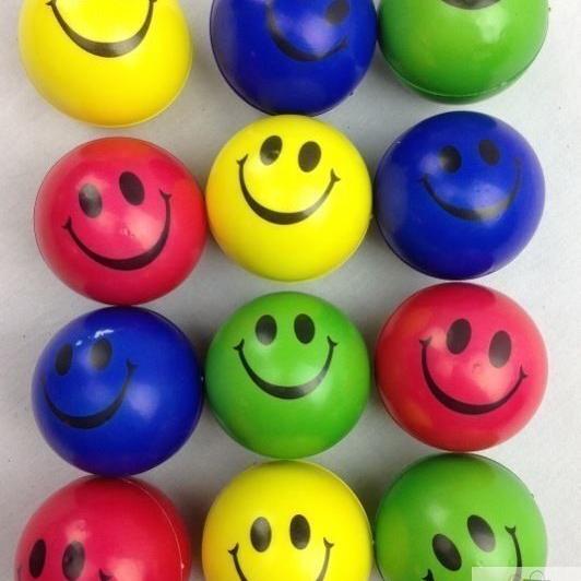 12x STRESS BALLS Hand Relief Squeeze Toy Reliever Antistress Soft Smiley MULTI