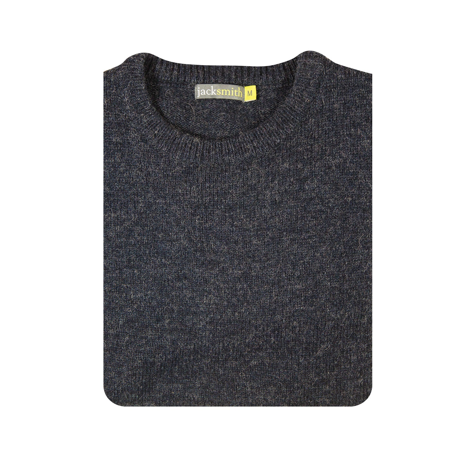 100% SHETLAND WOOL CREW Round Neck Knit JUMPER Pullover Mens Sweater Knitted - Navy (45) - 4XL