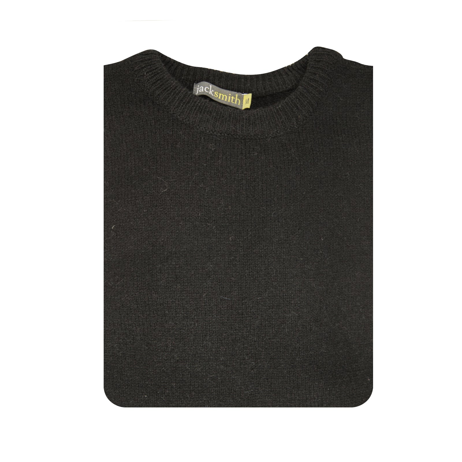 100% SHETLAND WOOL CREW Round Neck Knit JUMPER Pullover Mens Sweater Knitted - Plain Black - 3XL