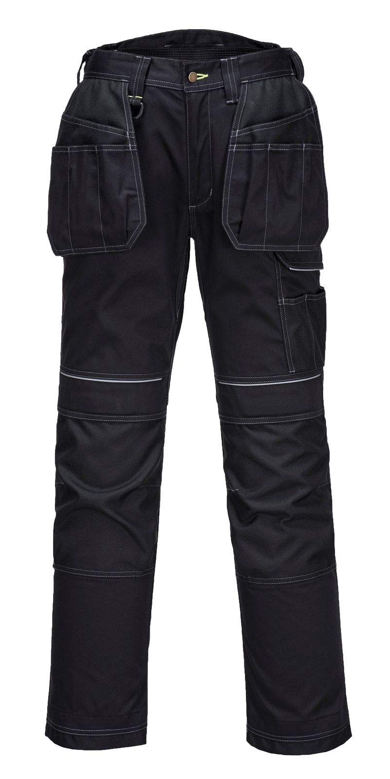 Tradies Cargo Pants Holster Work Trousers Pants w Free Kneepads Workwear Safety - Black