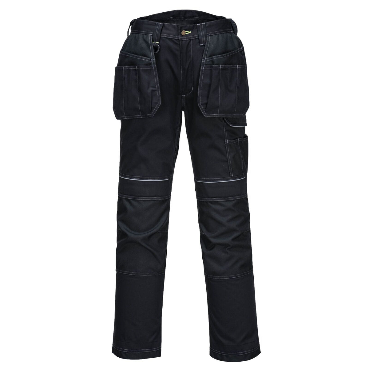 Tradies Cargo Pants Holster Work Trousers Pants w Free Kneepads Workwear Safety - Black