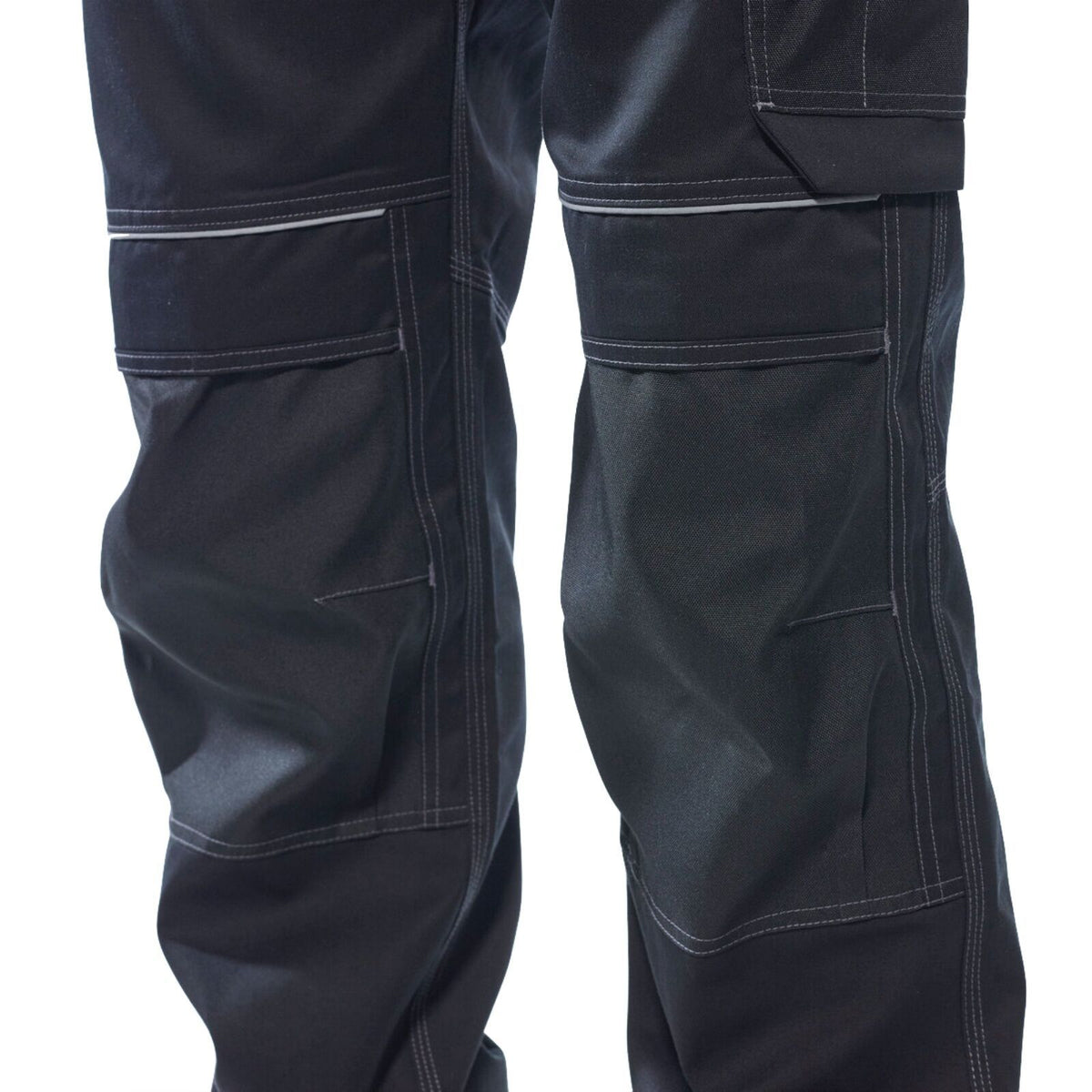 Tradies Cargo Pants Holster Work Trousers Pants w Free Kneepads Workwear Safety - Black