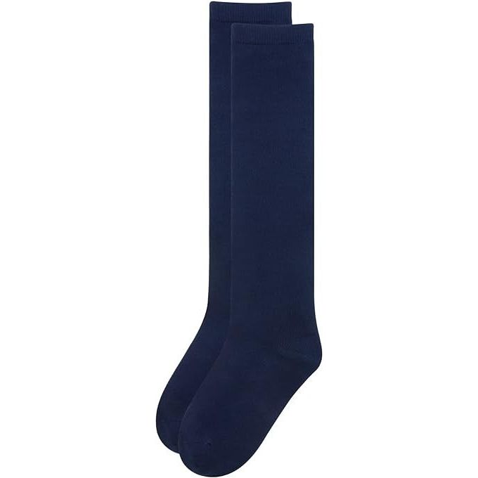 1x Pair School Uniform Knee High Socks Cotton Rich Girls Boys Kids - Navy - 13-3 (8-10 Years Old)