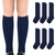 6x Pairs School Uniform Knee High Socks Cotton Rich Girls Boys Kids Bulk - Navy - 13-3 (8-10 Years Old)