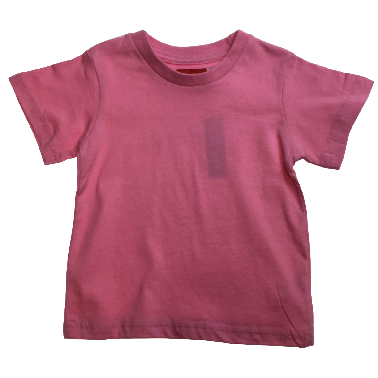 TODDLER PLAIN T SHIRT 100% COTTON Basic Blank Tee Top Teen Teenager Crew Kids - Pink - 0