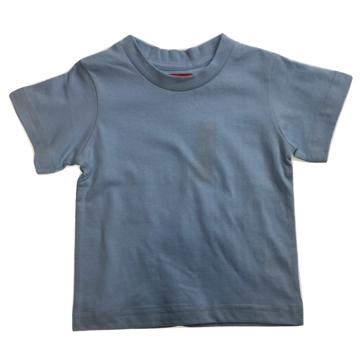 TODDLER PLAIN T SHIRT 100% COTTON Basic Blank Tee Top Teen Teenager Crew Kids - Sky Blue - 1
