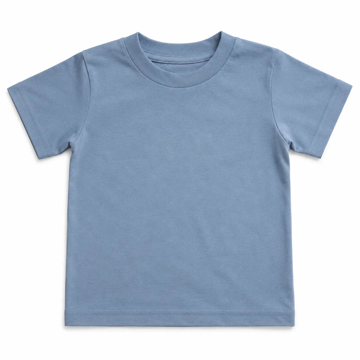 BABY & TODDLER PLAIN T SHIRT 100% COTTON Basic Blank Tee Top Teen Teenager Crew Kids - Sky Blue