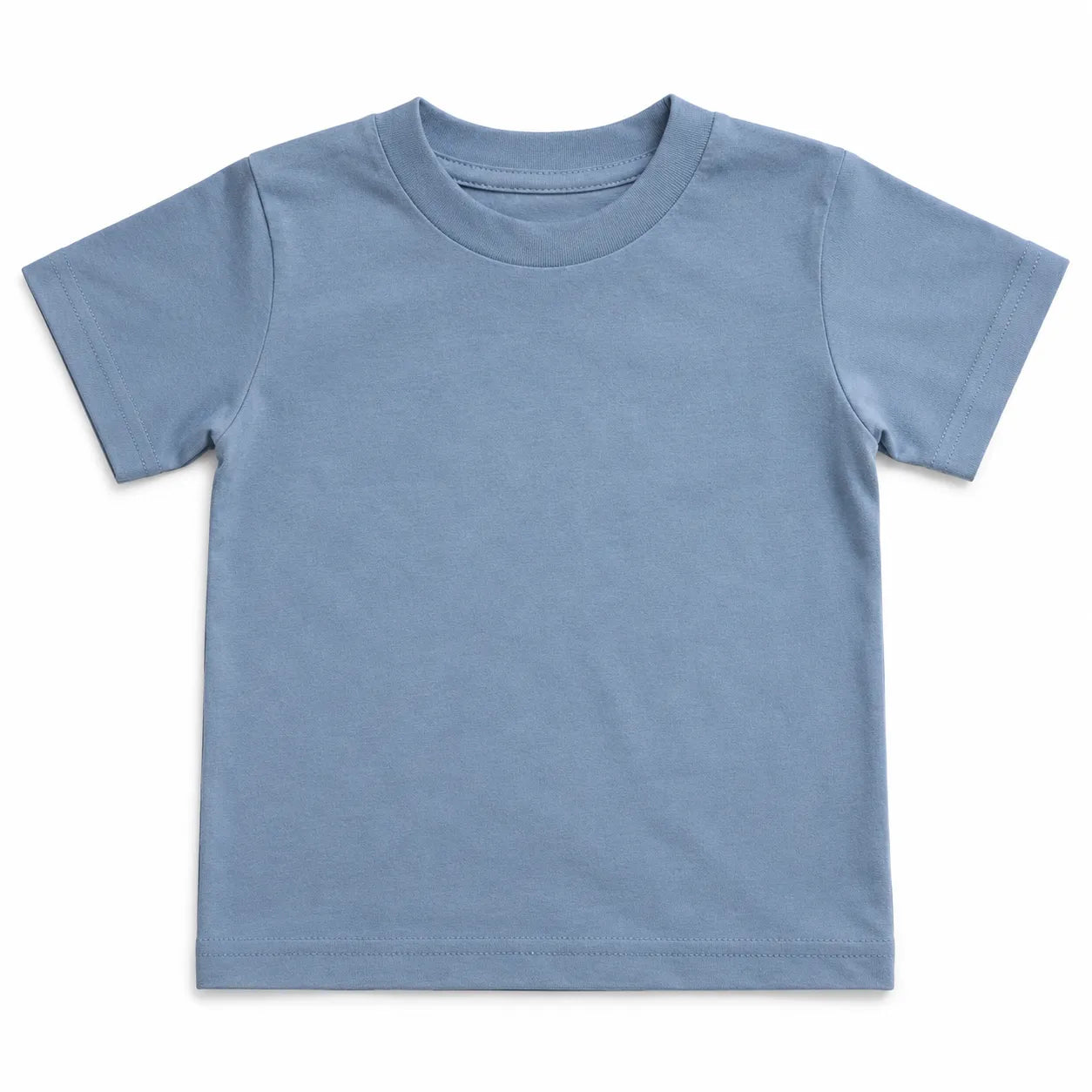 BABY & TODDLER PLAIN T SHIRT 100% COTTON Basic Blank Tee Top Teen Teenager Crew Kids - Sky Blue