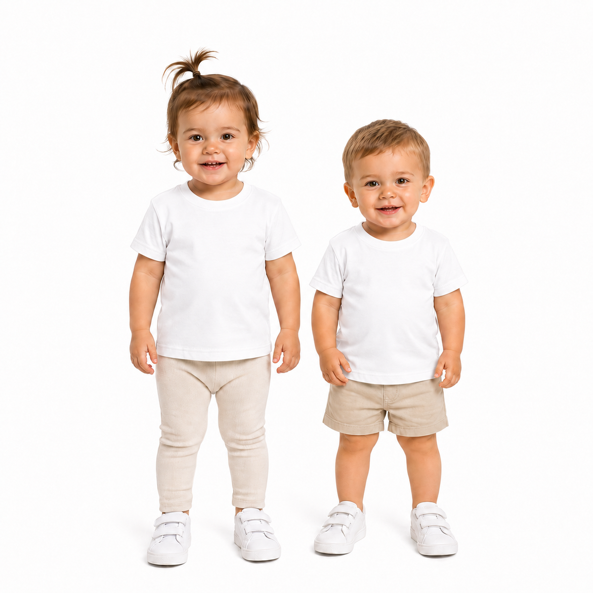 KIDS & TODDLER PLAIN T SHIRT 100% COTTON Basic Blank Tee Top Teen Teenager Crew Kids - White