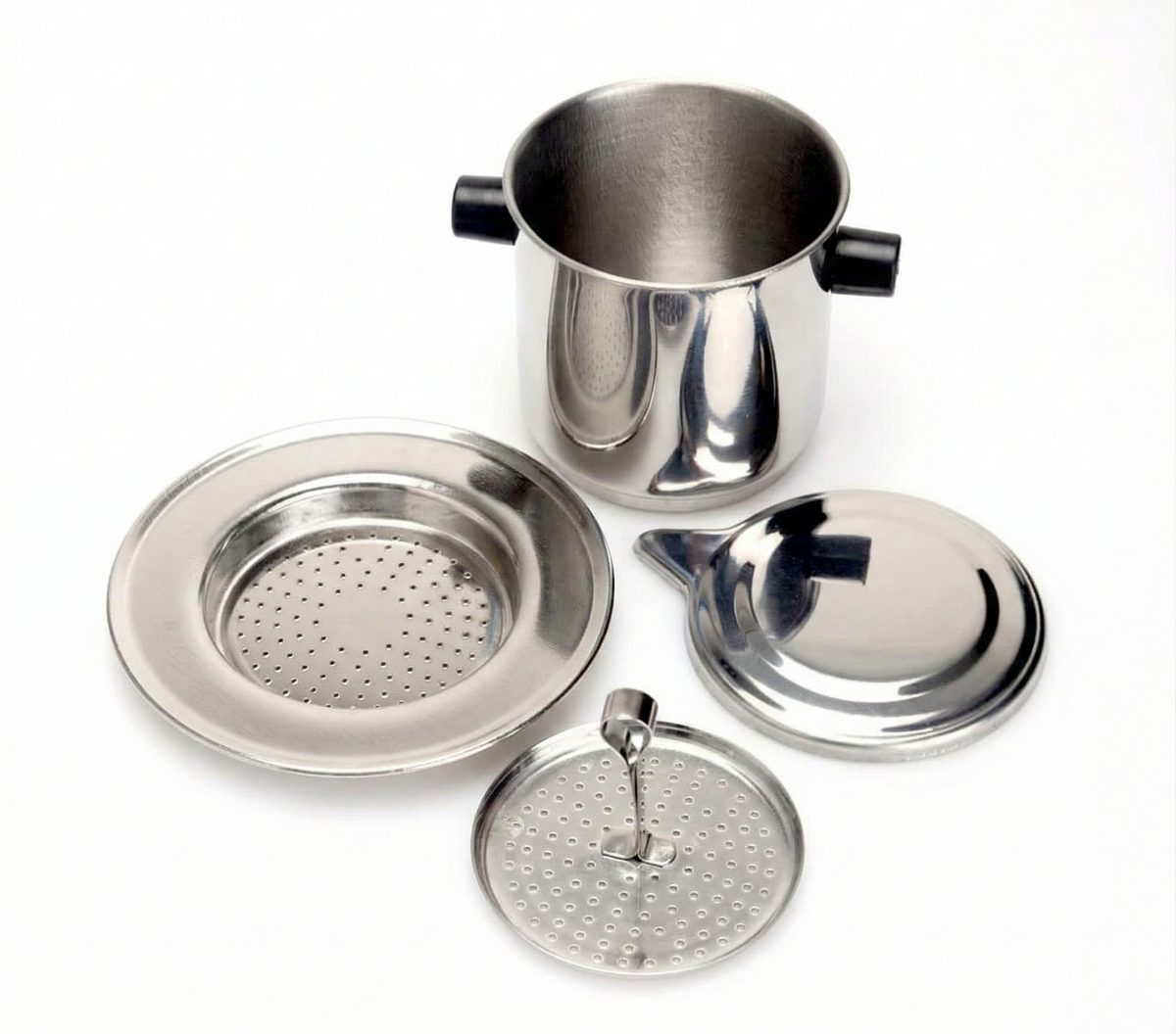 Stainless Steel Vietnam Vietnamese Coffee Simple Drip Filter Maker Infuser Home (Phin) - 8cm Diameter