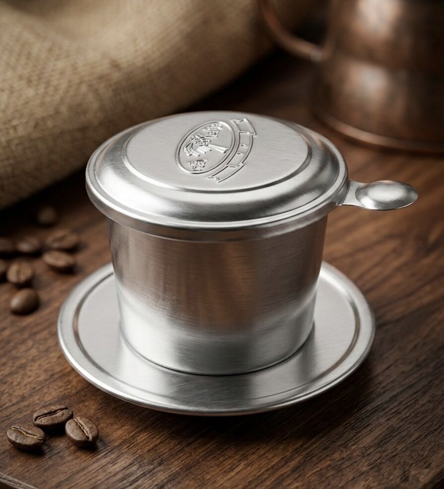 Aluminium Vietnam Vietnamese Coffee Simple Drip Filter Maker Infuser Home (Phin) - 7cm Diameter