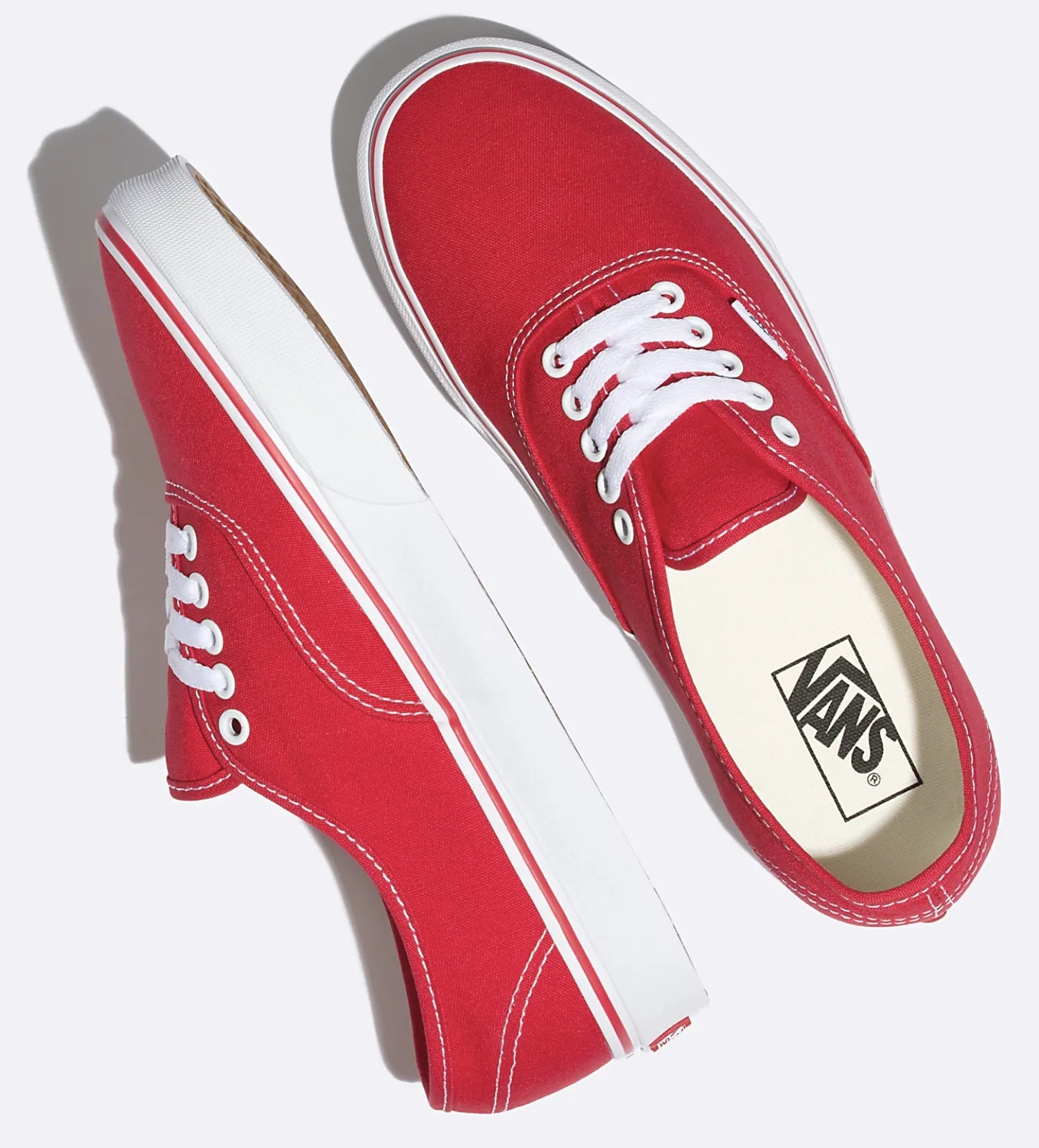 Vans Mens Authentic Canvas Shoes Classic Skateboard Sneakers Casual - Red