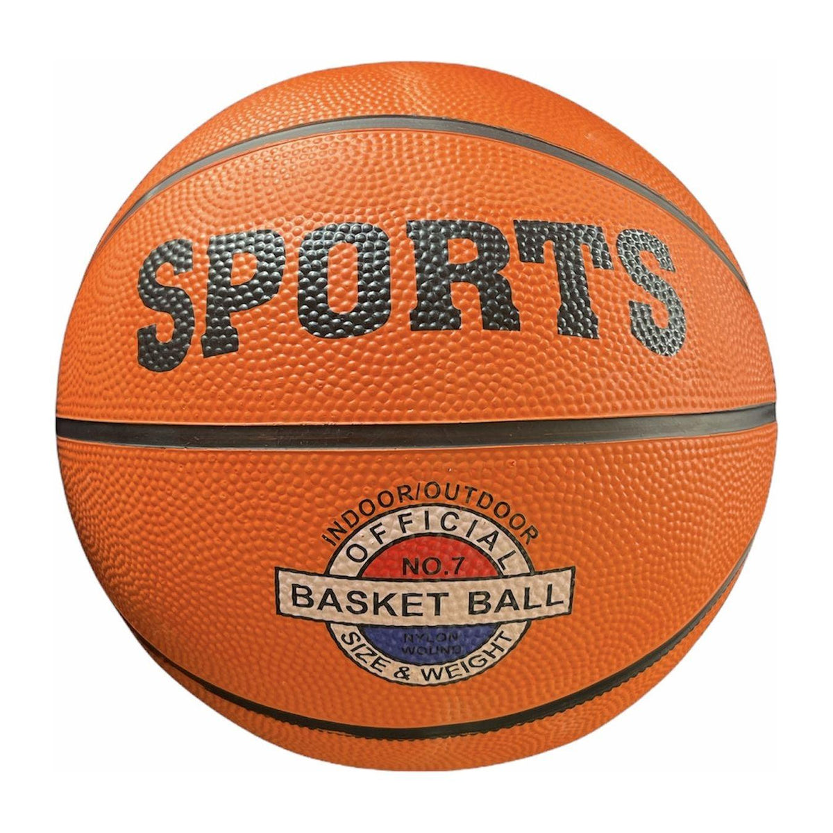 Classic Rubber Basketball Training Standard Size - Black/Orange