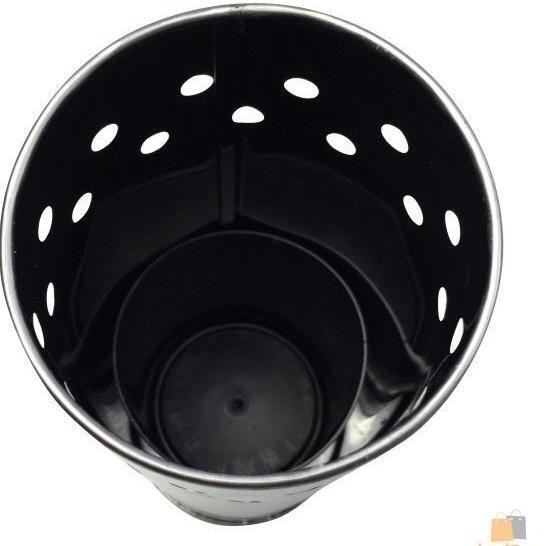 Toilet Brush Holder Metal Stainless Steel Bathroom Set Handle Round Cover Clean