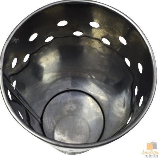 Toilet Brush Holder Metal Stainless Steel Bathroom Set Handle Round Cover Clean